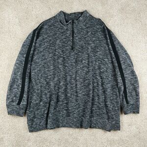 Synrgy Quarter Zip Sweater Men's 5XL Gray Athletic Sweatshirt 100% Cotton